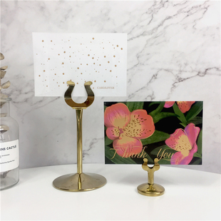 高档不锈钢餐牌座餐厅菜牌台卡架年会桌牌席位卡夹酒店宴会桌签夹