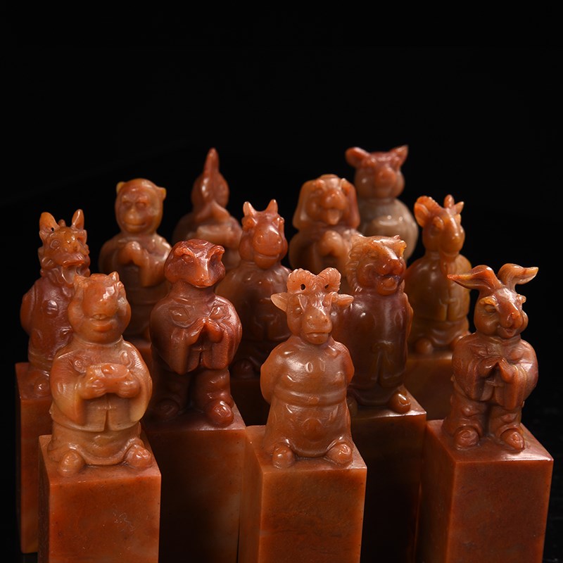 西泠印社十二生肖孤山石传统立像印石印材金石印章篆刻石料姓名定