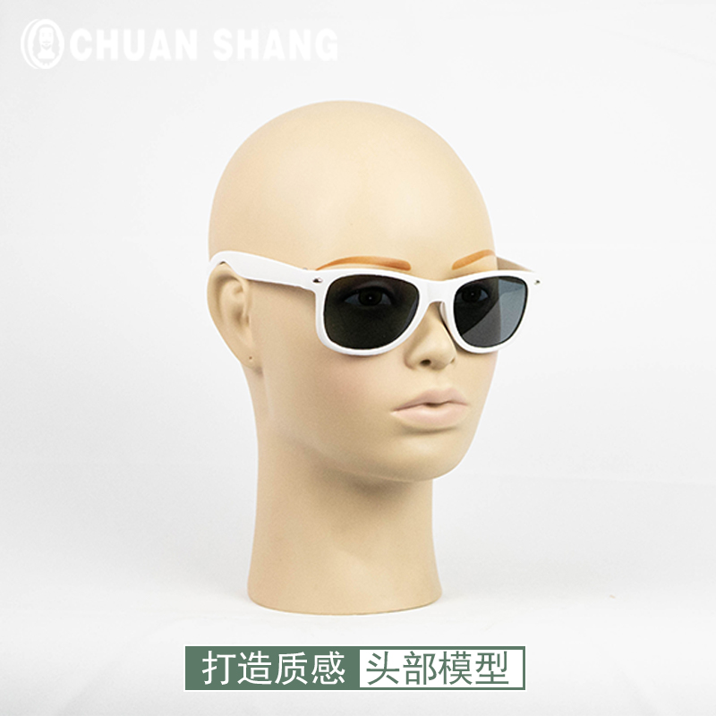 非洲女款黑人模特头假发可扎针围巾眼镜耳环软质光头头模假人头