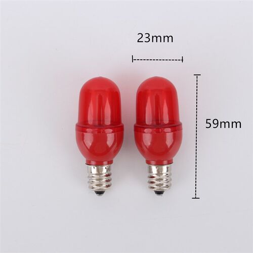 1W节能LED蜡烛E12E14小螺口白暖红光冰箱缝纫机学生神台床头灯泡
