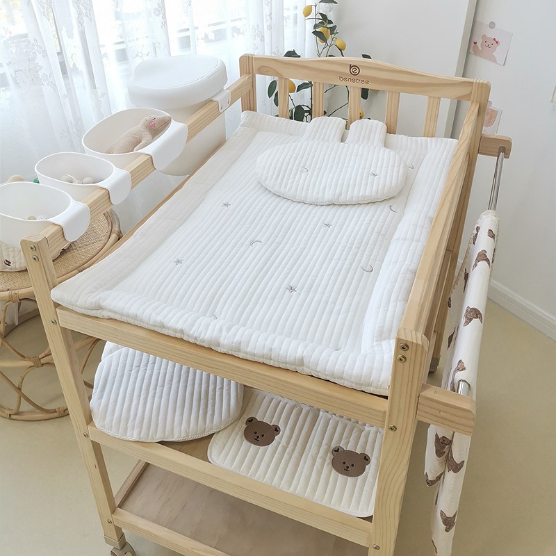 新生儿尿布台床品床围多功能纯棉褥垫子婴儿洗澡抚触台宝宝洗澡台
