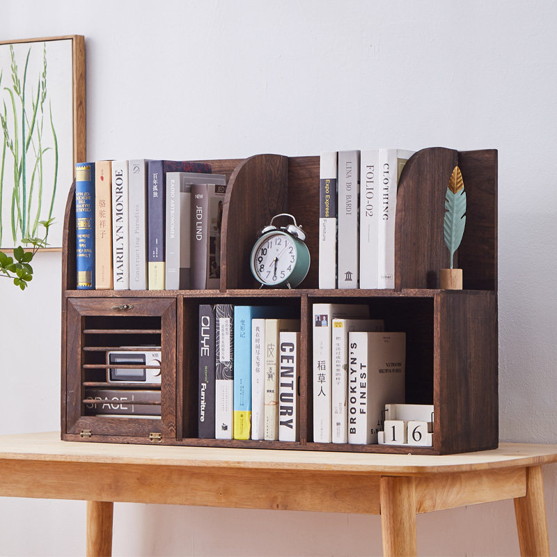 实木茶杯架茶具收纳架桌面茶柜书架置物架办公室桌上多层架子书柜,住宅家具,书架,淘宝优惠券,粉丝福利购,淘宝优惠卷