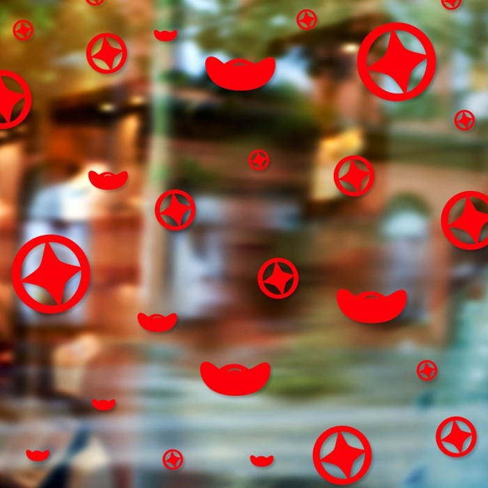 新年春节财神金元宝聚宝盆铜钱橱窗玻璃窗贴纸贴画元旦墙贴纸,家居饰品,软装墙贴,淘宝优惠券,粉丝福利购,淘宝优惠卷