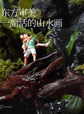BANSHAN东方山水流水植物雨林缸家居网红小众摆件送领导解压送礼
