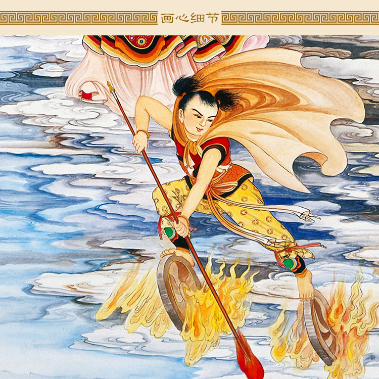 妈祖出巡护国佑民图 圣母助水图画像 天妃海神丝绸画卷轴挂画定制