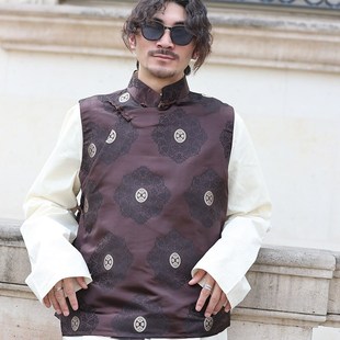 2022年藏式马甲男立领甲甲大码休闲藏装无袖上衣立领秋季藏服春夏