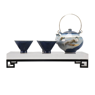 新中式陶瓷茶具套装家用禅意茶壶茶盏托盘样板房客厅软装饰品摆件