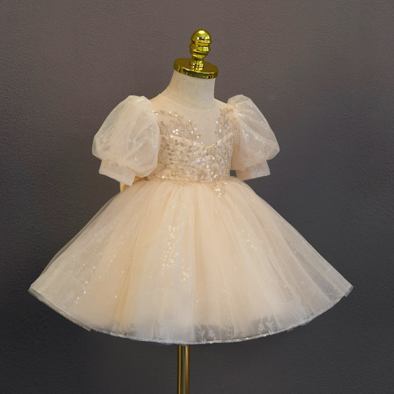 女童礼服儿童蓬蓬纱公主裙2023年夏款小女孩钢琴演奏连衣裙演出服