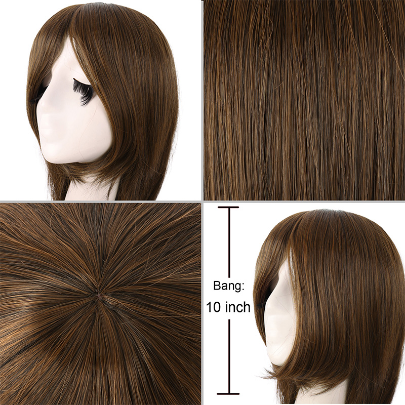 潼漫假发女长发动漫cos万用100cm超长棕色齐斜刘海假毛长直发头套