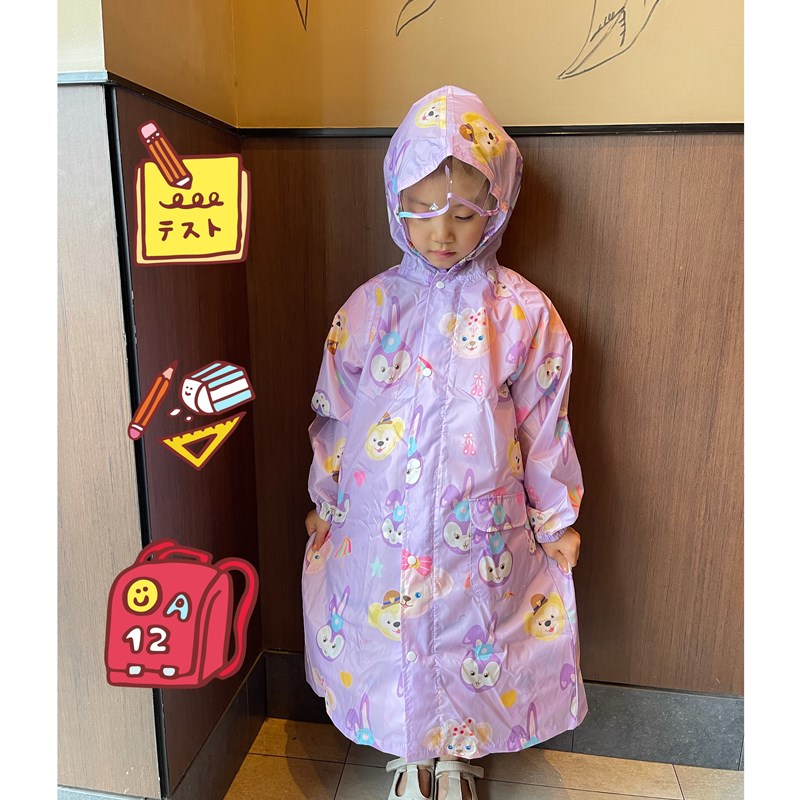 日单兔兔轻薄儿童雨衣男童女童幼儿园小学生连体雨披带书包位薄款