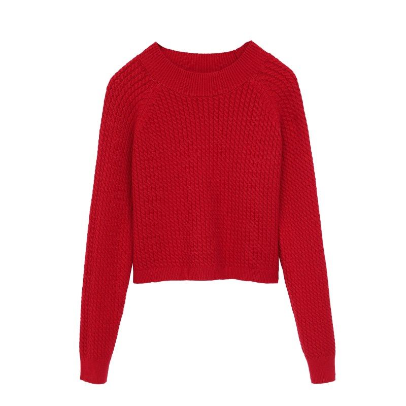 半高领短款毛衣女秋冬宽松高腰小个子上衣加厚中领针织内搭打底衫,女装/女士精品,毛衣,淘宝优惠券,粉丝福利购,淘宝优惠卷