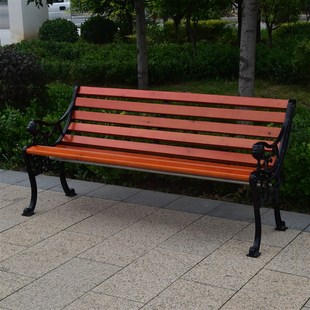 公园椅户外长凳靠背椅园林庭院小区休闲排椅铸铝防腐实木铁艺座椅