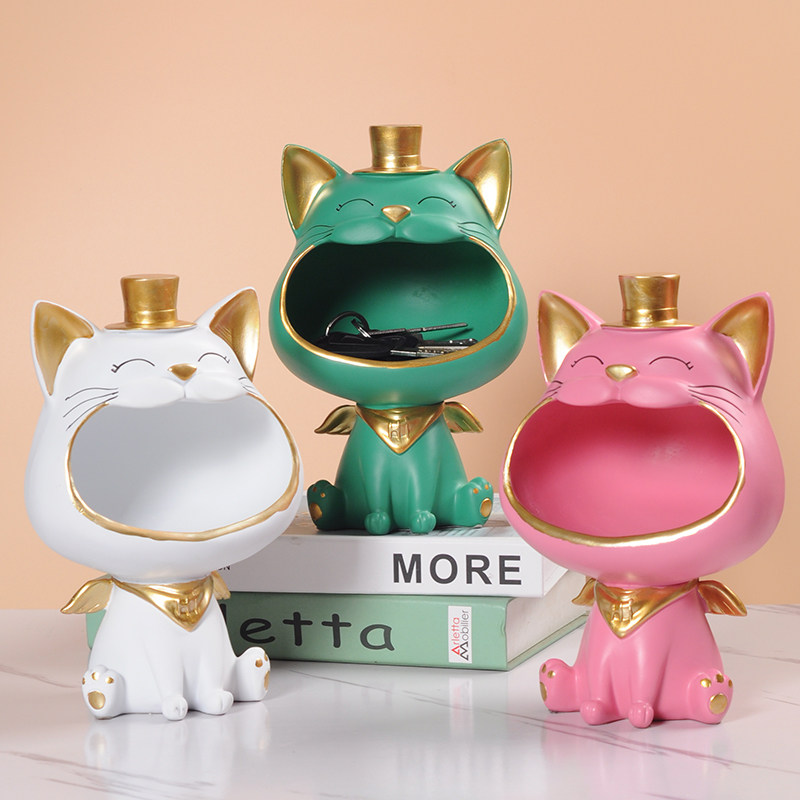 入户玄关门口招财猫钥匙收纳摆件鞋柜客厅家居装饰品乔迁新居礼物,家居饰品,装饰摆件,淘宝优惠券,粉丝福利购,淘宝优惠卷