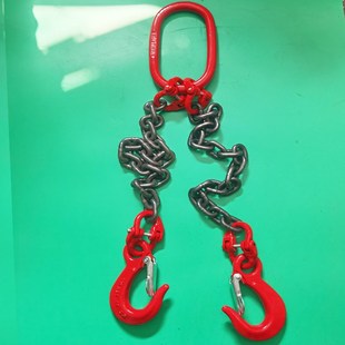 双钩起重吊链模具吊环专用吊钩双链挂钩四腿链条索具尖嘴勾细筋勾