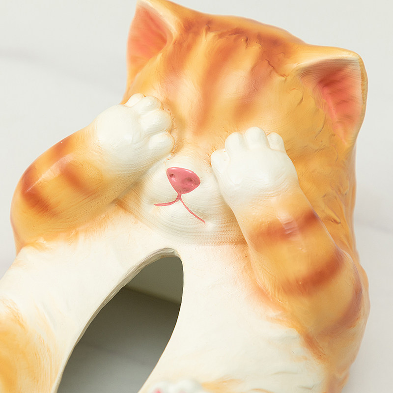慧心巧聚橘猫卫生纸盒客厅桌面装饰品摆件高档化妆室厕所防水纸巾,家居饰品,装饰纸巾盒,淘宝优惠券,粉丝福利购,淘宝优惠卷