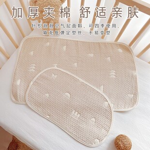 爱予宝贝纯棉空气层提花新生宝宝枕垫加厚吸汗婴儿童枕巾云片枕