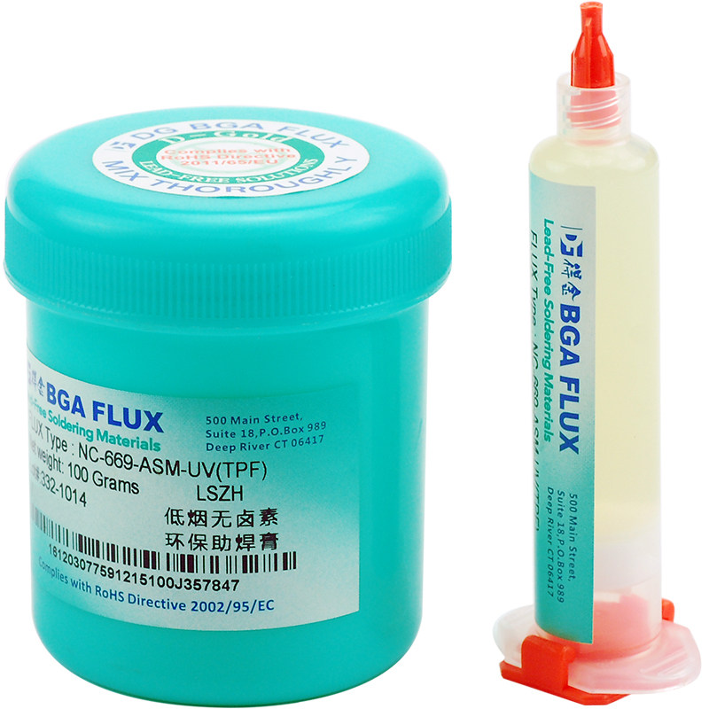 BGA植球助焊膏 无卤低烟雾669助焊剂焊油高粘度锡球锡珠不易跑球
