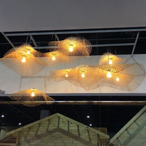 日式民宿个性竹灯餐馆灯笼竹编藤艺禅意手工餐厅火锅店编制吊灯具