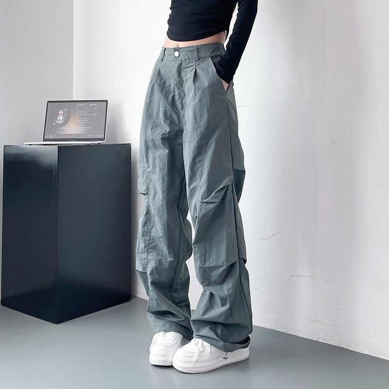 美式机能工装裤女2024早秋大码宽松胖mm显瘦阔腿酷飒拽姐西装裤夏,女装/女士精品,大码裤装,淘宝优惠券,粉丝福利购,淘宝优惠卷