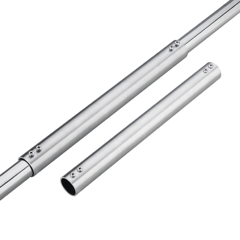 304不锈钢2根拼接3-6米长圆管阳台晾衣杆衣橱挂衣杆内外连接配件