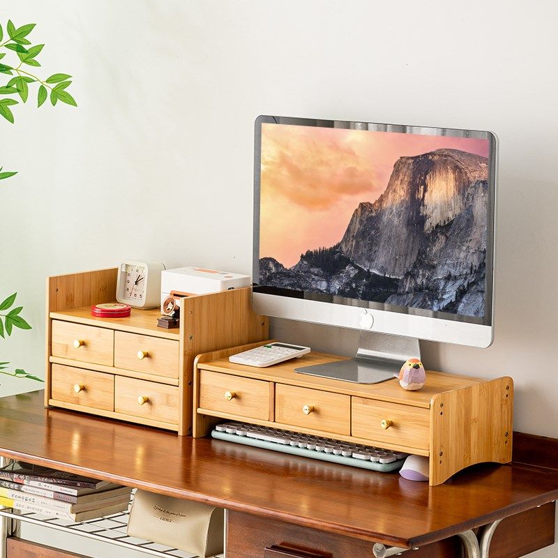 电脑显示器增高架办公桌面文件夹置物架收纳盒笔记本增高架储物盒