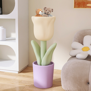 初见家居北欧郁金香落地花瓶摆件客厅电视柜旁边网红小清新大花盆