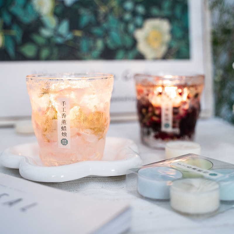 鹿野花园琥珀系列手工玫瑰花香薰蜡烛台茶蜡果冻杯蜡送礼助眠创意,家居饰品,香薰蜡烛,淘宝优惠券,粉丝福利购,淘宝优惠卷