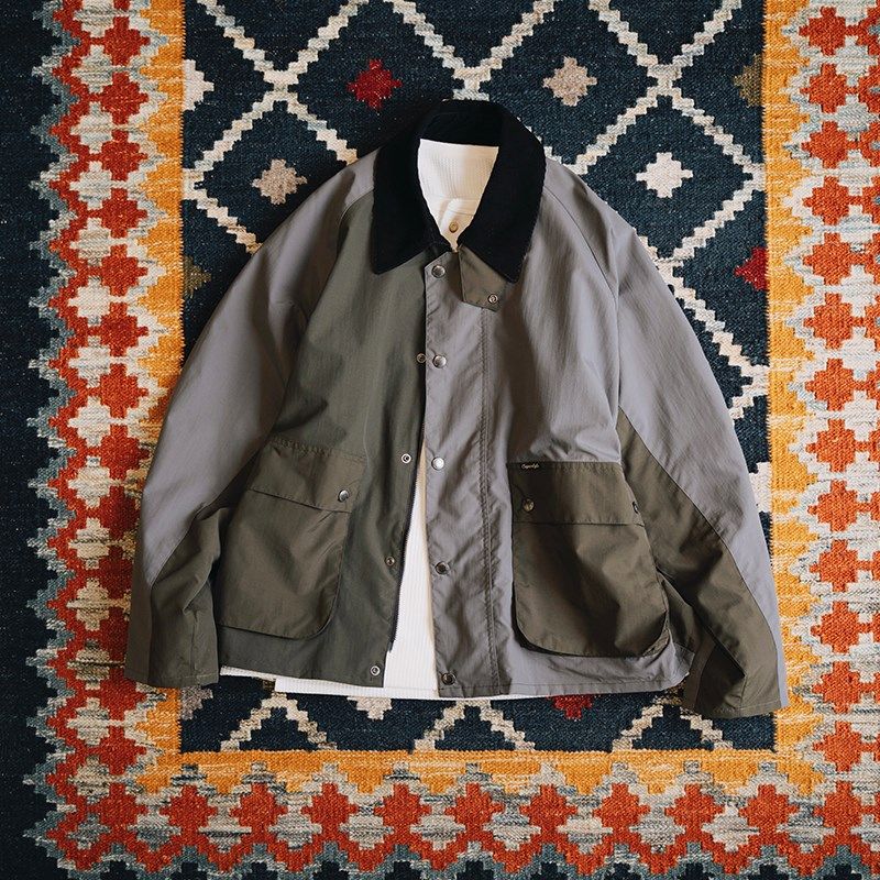 SUPERTOFU SS25 手风琴口袋 灯芯绒翻领 薄款尼龙 风衣夹克