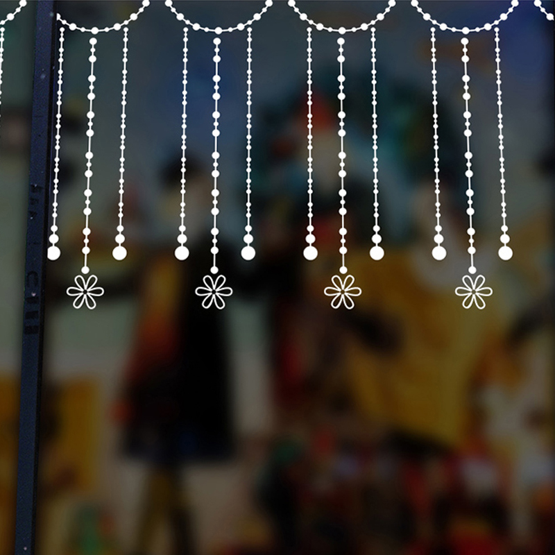 星星珠帘店铺橱窗婚纱餐厅咖啡创意服装窗帘玻璃门墙贴纸装饰贴画