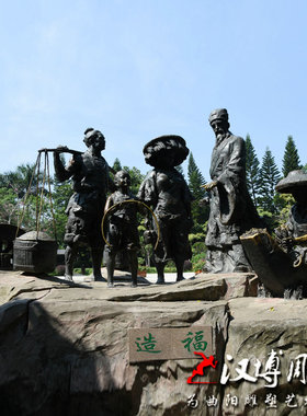 纺织雕塑玻璃钢织夏布场景铜雕铸铜民俗人物雕塑公园广场景区景观