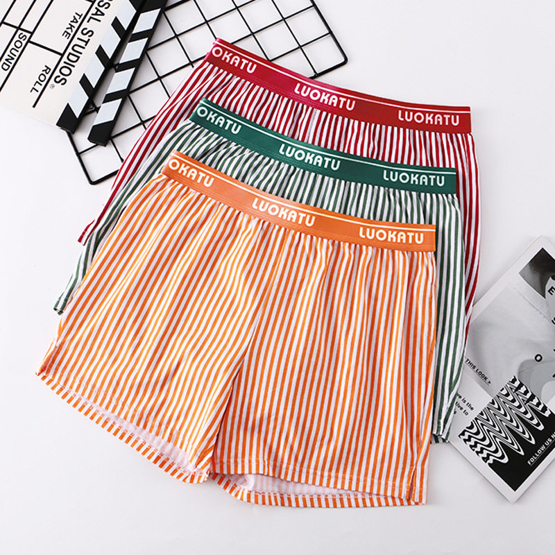宽松透气纯棉阿罗裤男三分裤宽松居家短裤休闲舒适透气条纹阿罗裤,男装,休闲裤,淘宝优惠券,粉丝福利购,淘宝优惠卷