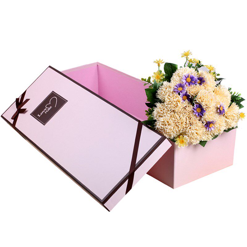 鲜花包装盒高档韩式长方礼盒致爱之心套装盒包花盒花束材料
