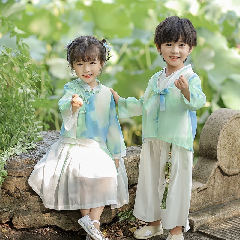童装汉服秋季新款长袖男女童表演服弟子规朗读演出兄妹服古风唐装,童装/婴儿装/亲子装,汉服,淘宝优惠券,粉丝福利购,淘宝优惠卷