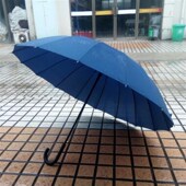 16骨雨伞超大双人弯钩酒店用伞自动长柄伞定制LOGO印字礼品广告伞