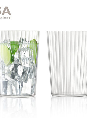 英国LSA 水晶玻璃水杯家用套装耐热泡茶杯子女夏季大容量牛奶杯