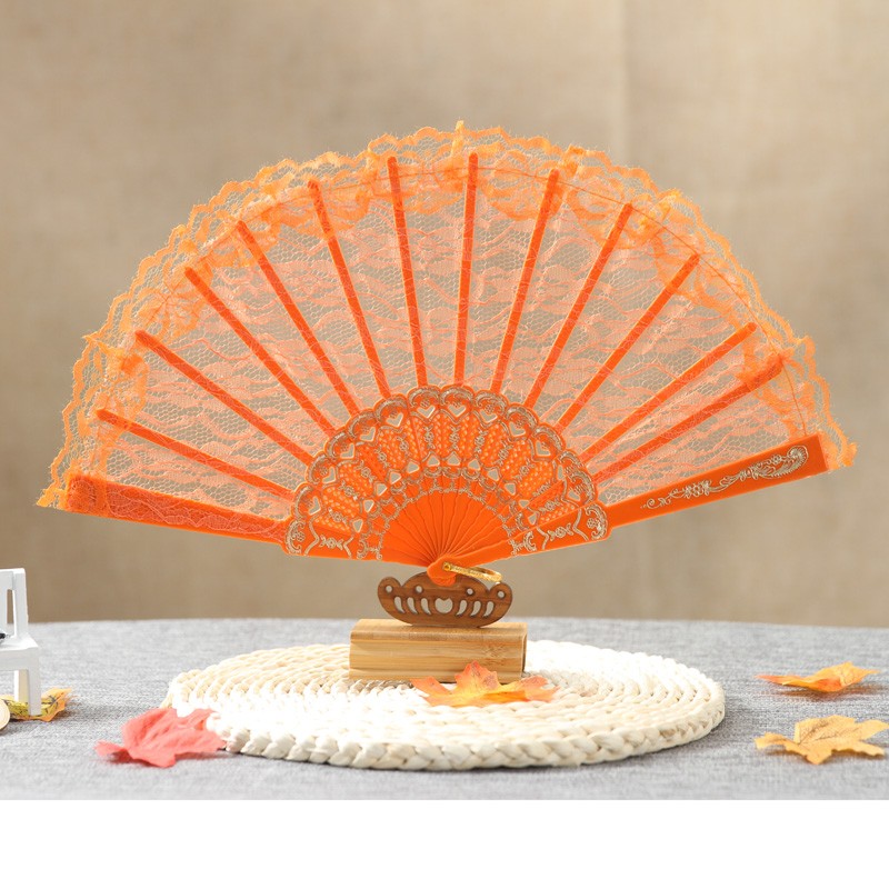 欧式宫廷女扇单面蕾丝折扇 舞蹈扇 塑料跳舞扇广场舞折叠扇子包邮