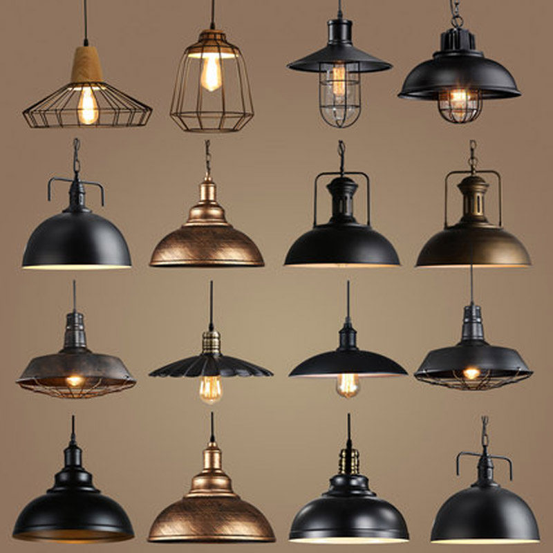 复古工业风饭店餐厅吊灯创意个性服装店咖啡厅酒吧台怀旧锅盖吊灯