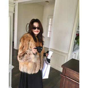 AloneSavor龙喜儿 轻奢贵气100芬兰进口红狐狸毛皮草短外套女V449