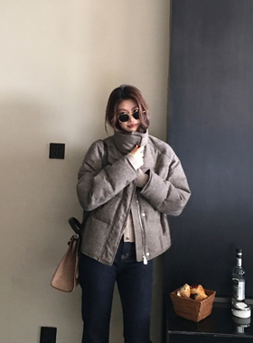 Alone Savor龙喜儿 秋冬保暖90白鹅绒羽绒服50羊毛女士短外套T442