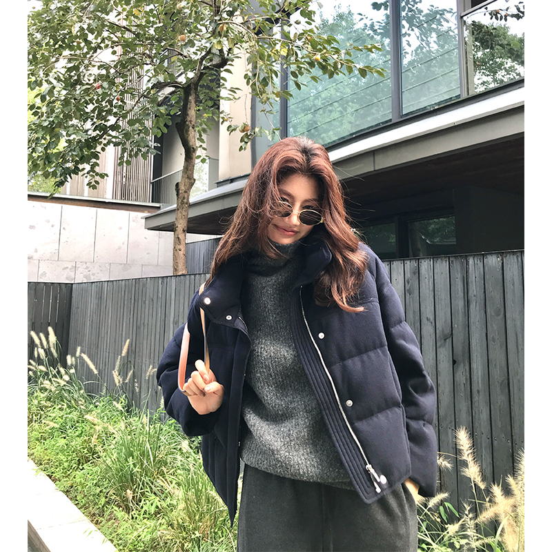 Alone Savor龙喜儿 秋冬轻奢95白鹅绒羽绒服立领绵羊毛外套女T044