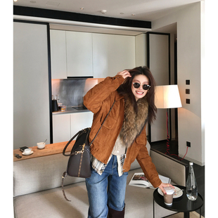 AloneSavor龙喜儿 高级感哑光绒面外套90鹅绒短款女士羽绒服Q985