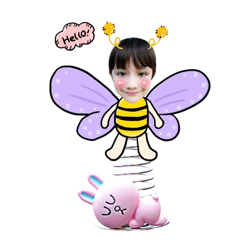 车载摆件情侣 diy创意照片定制弹簧摇头装饰用品汽车车饰车内饰品