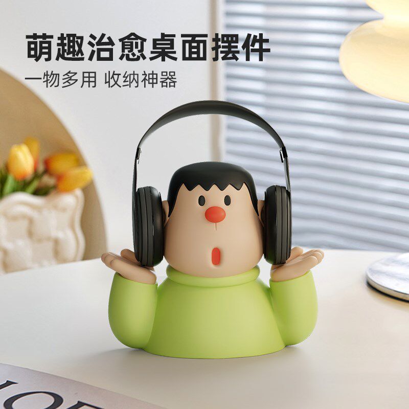 胖虎耳机支架创意架托摆件电竞房间装饰品礼物桌面头戴式耳机挂架