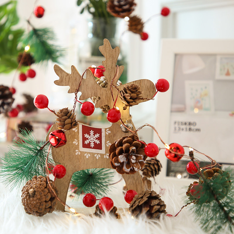 圣诞节装饰场景布置橱窗创意led小彩灯串玻璃贴饰品圣诞树挂件