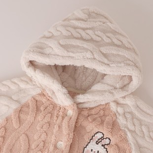 【超柔软】情侣睡衣女款秋冬季男款加厚珊瑚绒保暖连帽家居服套装