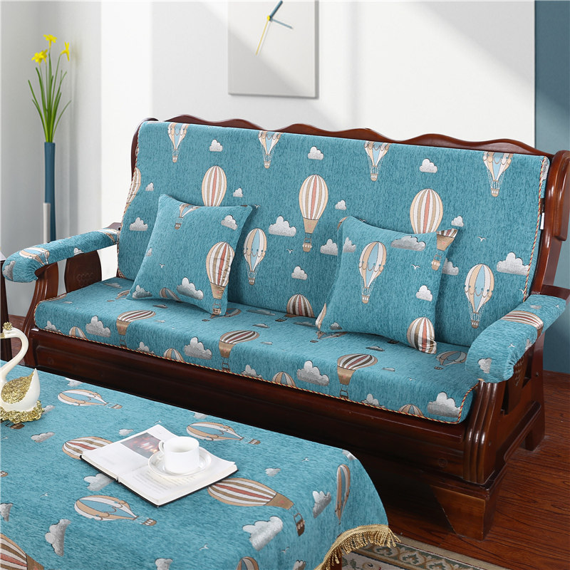 中式红实木沙发垫带靠背连体加厚海绵木头沙发坐垫春秋椅垫子防滑