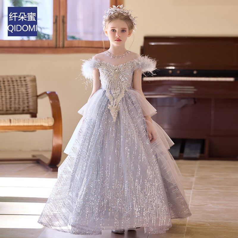 法式女童晚礼服高级感轻奢蓬蓬公主裙模特走秀小主持人儿童演出服