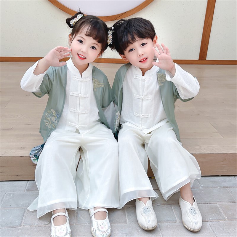 儿童国学汉服春秋装中国风演出服幼儿园园服国庆节唐装古风毕业照