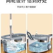 新款 家用免手洗地拖布甩干懒人拖地墩布桶一拖神 拖把杆旋转通用式