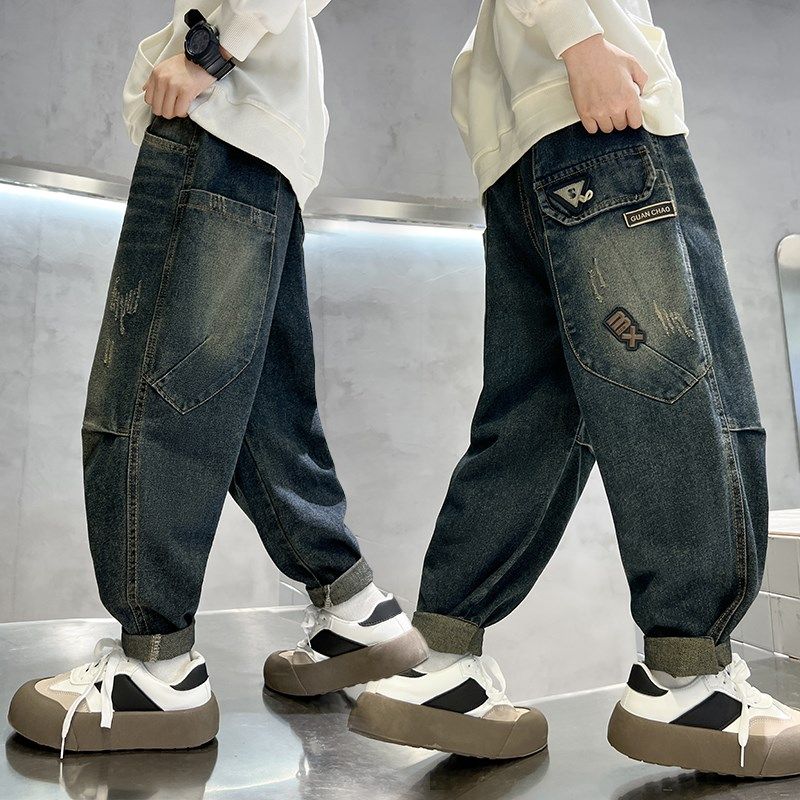 儿童装男童秋装牛仔裤子秋冬款2024新款秋季中大童男孩长裤休闲潮,童装/婴儿装/亲子装,儿童牛仔裤,淘宝优惠券,粉丝福利购,淘宝优惠卷